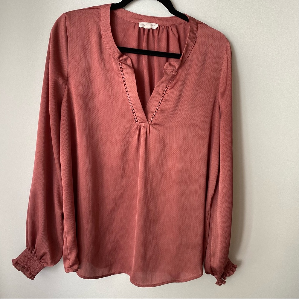 Mauve long sleeve blouse size XL